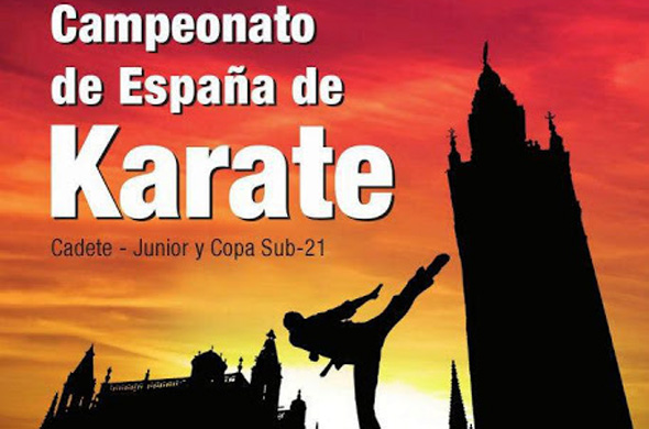 A detail of the poster for the Spanish Karate Championships - cadets, junior and under21-