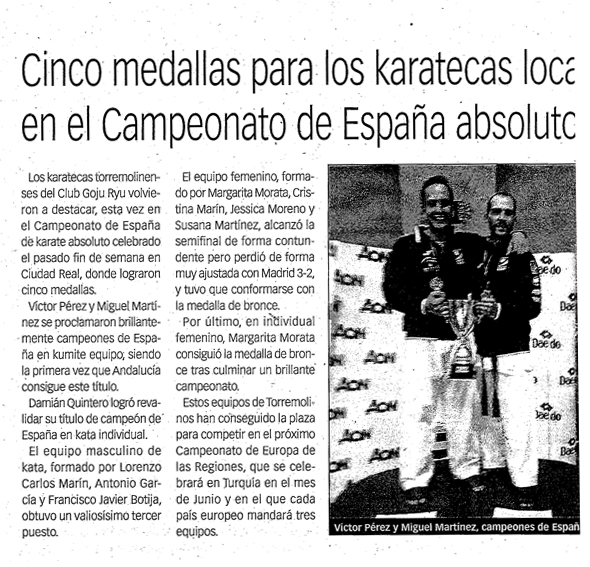 La hazaña del equipo aparece en los periódicos