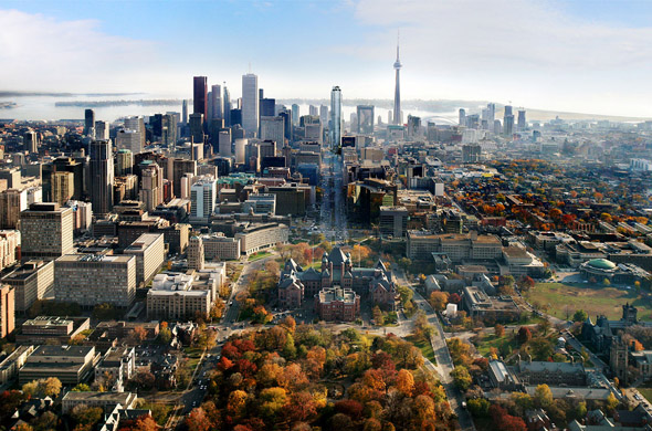 Vista aérea de Toronto, Canadá
