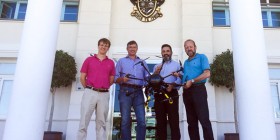 Federico Alva, director técnico de Atyges; Ramón Martínez, gerente de Atyges; Javier Díaz, Titular de MIT School; Javier Atencia, director de Mundo Digital e integrante de MIT Lab