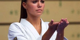 La alumna de MIT School Carmen García durante la competición