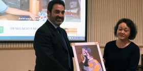 El director de MIT School, Javier Díaz, cerrando uno de los intercambios con institutos chinos