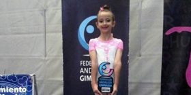 Elena Plaja Quirós​, oro en la categoría Prebenjamin Precopa durante el Campeonato de Andalucía de Gimnasia Rítmica